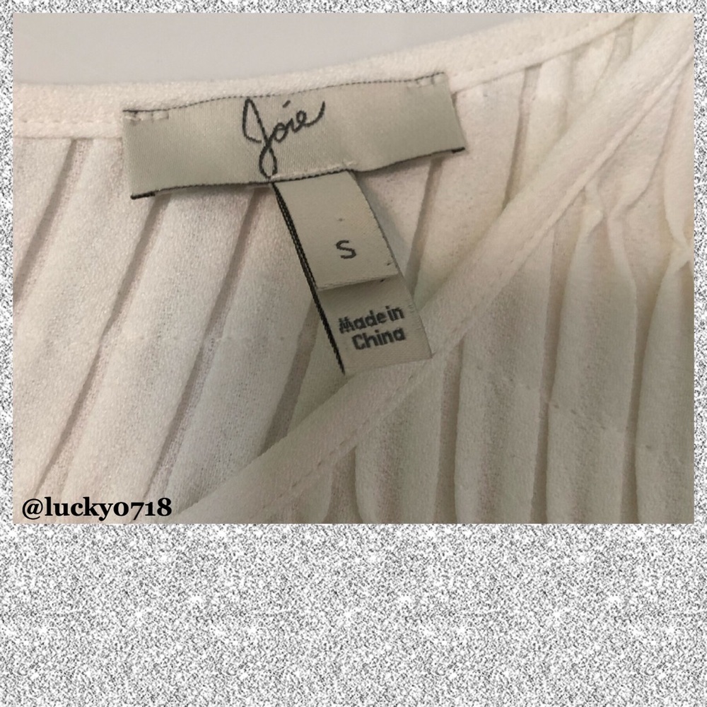 Joie White Annis Pintuck Back Keyhole Top Sz S - Picture 7 of 8